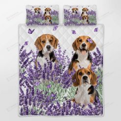 Beagle Lavender Bedspread Bedding Set