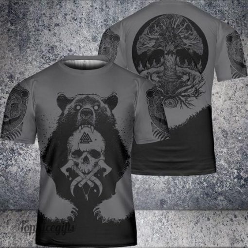 Bear Hug Skulls Viking 3d T Shirt