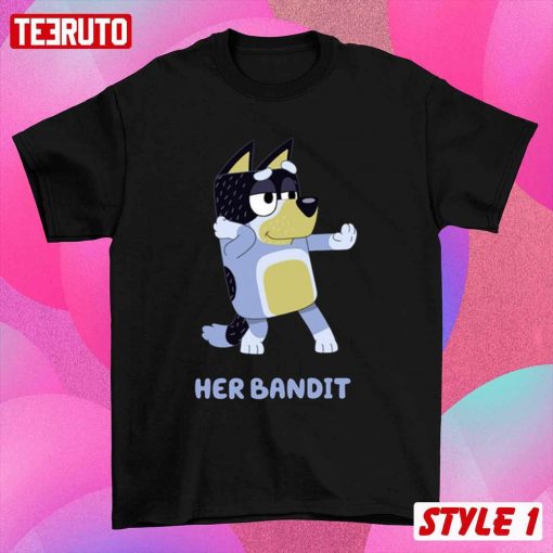 Bluey Family Her Bandit His Chilli Valentine Couple Matching T-Shirt