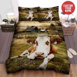 Brown Cow In Farm Bedding Set