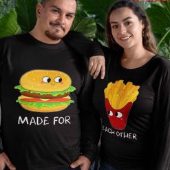 Burger And Fries Made For Together Valentines Day Matching Couple Sweatshirt