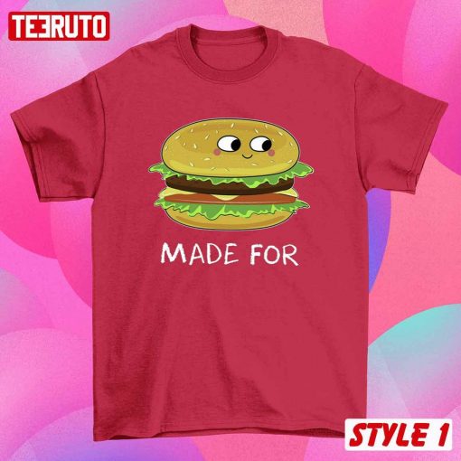Burger And Fries Made For Together Valentines Day Matching Couple Sweatshirt