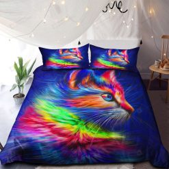 Cat Rainbow Color Bedding Set