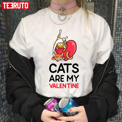 Cats Are My Valentine Anti Quote Unisex Hoodie