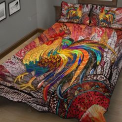Colorful Bohemian Chicken Quilt Bedding Set