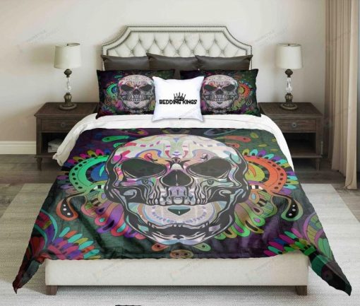 Colourful Skull Design Bedding Set