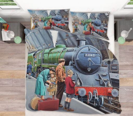 Cool Family By Train Bedding Set