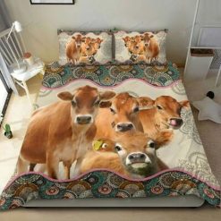 Cow And Mandala Pattern Bedding Set