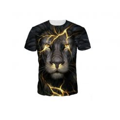 Creative Lightning Lion Animal 3D T-Shirt