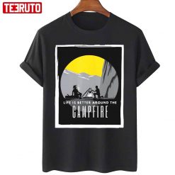 Dad And Son Outdoor Campfire Mountain Camping T-Shirt