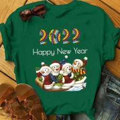 Day Snowman Santa Claus Happy New Year Unisex T-Shirt