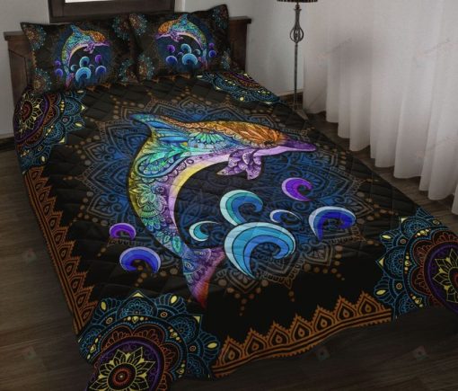 Dolphin – Mandala Quilt Bedding Set