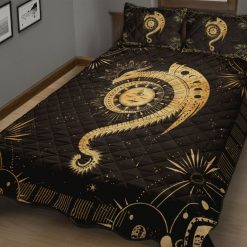 Dragon And Moon Quilt Bedding Set