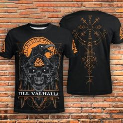 Eagles Skulls Viking Till Valhalla 3d T Shirt