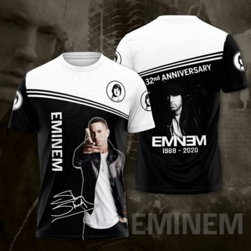 Eminem Rapper 32nd Anniversary 1988 2020 Signature Custom Shirt Gift For Fan 3d T Shirt