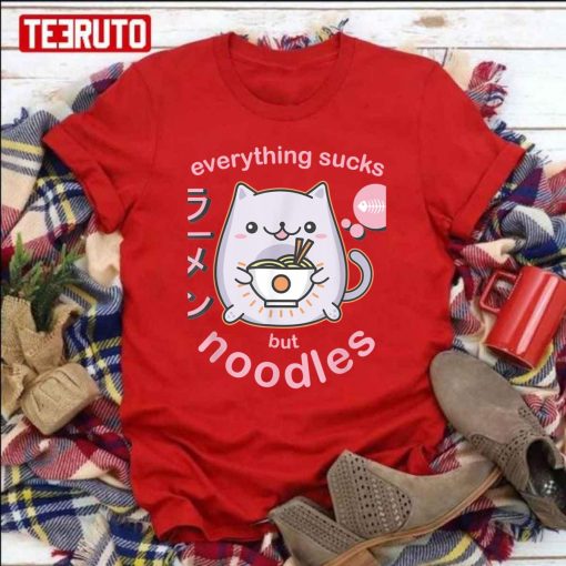 Everything Sucks But Noodle Pastel Goth Ramen Cat Unisex Sweatshirt