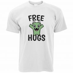 Festival Free Hugs Slogan With Cute Monster Hippy Cuddles Love T-Shirt