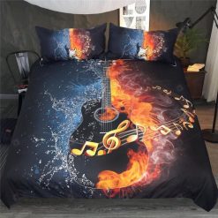 Fire And Water Guitars Bedding Set