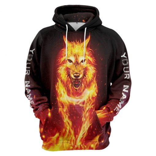 Flame Fire Wolf Hoodie 3D