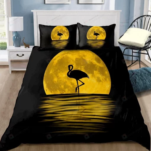 Flamingo In The Moon Bedding Set