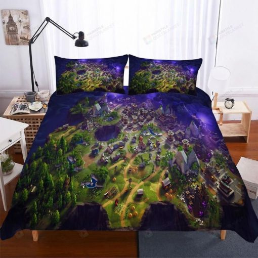 Fortnite Night Theme Digital Printing Household Blues 3D Bedding Set