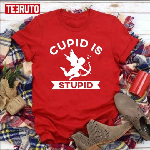 Funny Cupid Is Stupid Anti Valentine’s Day Singles Awareness Unisex Sweatshirt