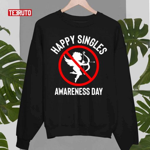 Funny Happy Singles Awareness Day Anti Valentine’s Cupid Unisex T-Shirt