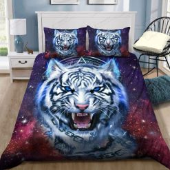 Galaxy White Tiger 3d Bedding Set