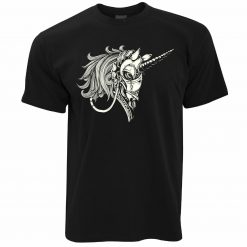 Gothic Art Armoured Unicorn Graphic Rock Emo T-Shirt