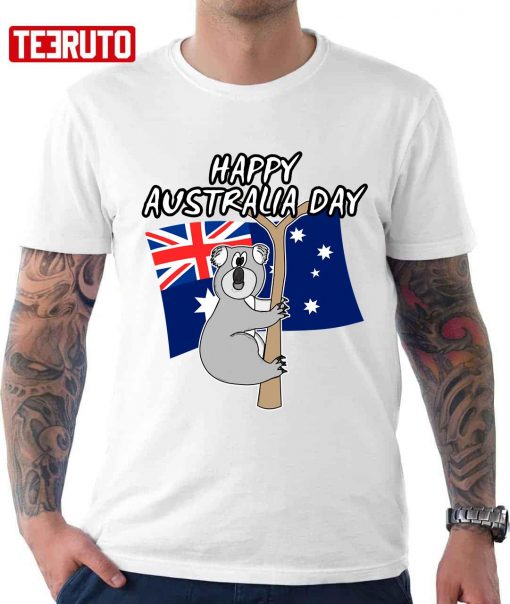 Happy Australia Day 2022 Australian Flag Koala Funny Unisex T-Shirt