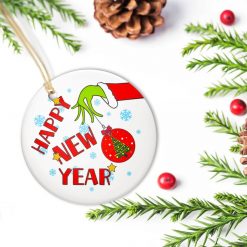 Happy New Year 2022 Grinch Christmas Ornament