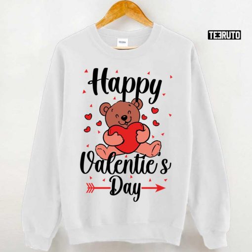 Happy Valentine’s Day Teddy Bear Heart Unisex Hoodie