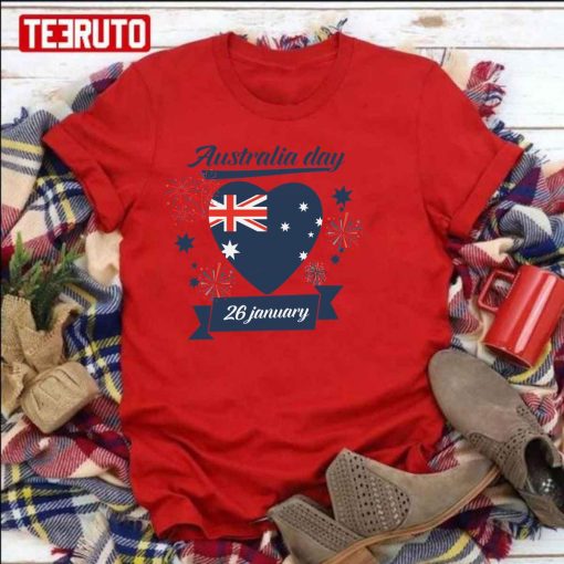 Heart Australia Flag Happy AU Day Unisex Sweatshirt