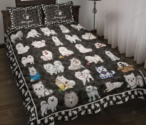 I Love Samoyed Quilt Bedding Set