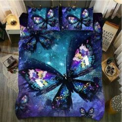 Impressive Galaxy Butterfly Bedding Set
