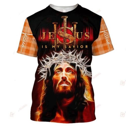 Jesus Bible Is My Savior?Orange 3d T-Shirt