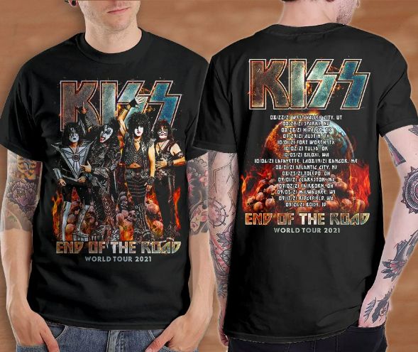 2021 Tour Kiss End of the Road World Tour T-shirt Kiss Tour dates 2021 tee shirt