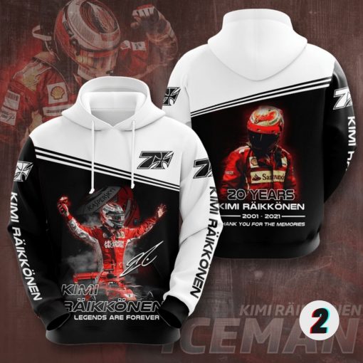 Kimi Räikkönen 20 Years Formula 1 Thank You For The Memories 3D Hoodie