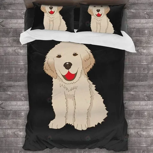 Labrador Golden Retriever Dog Black Bedding Set