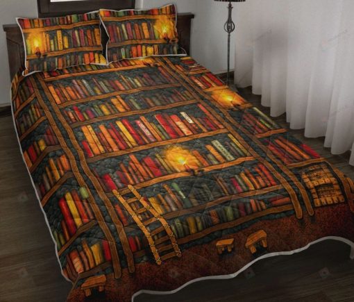 Library Bookshelf Quilt Bedding Set