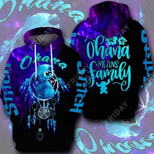 Lilo And Stitch Ohana Means Family Dreamcatcher Galaxy Style 3d Hoodie