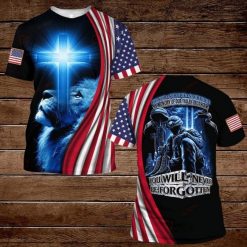 Lion Cross Memorial Day Honor Service Sacrifice In Memory Of Our Fallen Brothers 3d T Shirt