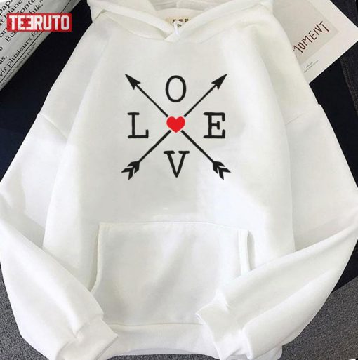 Love Arrow Valentine L O V E Unisex Hoodie