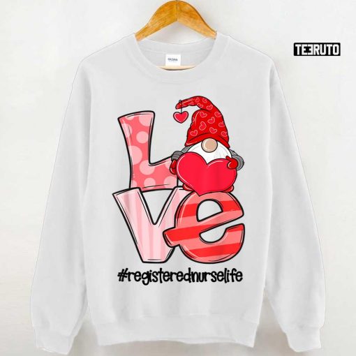 Love Registered Nurse Life Heart Gnome Nursing Unisex Hoodie