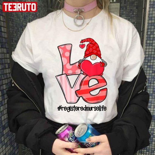 Love Registered Nurse Life Heart Gnome Nursing Unisex Hoodie