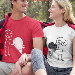 Matching Couple Valentine Hearts T-Shirt