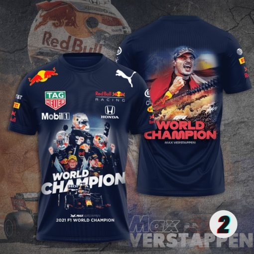 Max Verstappen 2021 Formula 1 World Champion All Over Print 3D Shirt