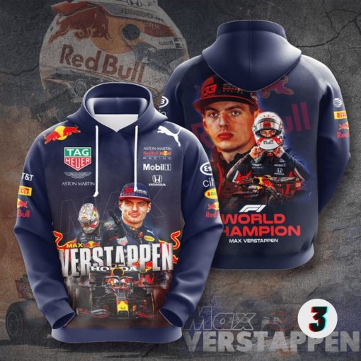 Max Verstappen 2021 Formula 1 World Champion Signature Hoodie All Over Print 3D