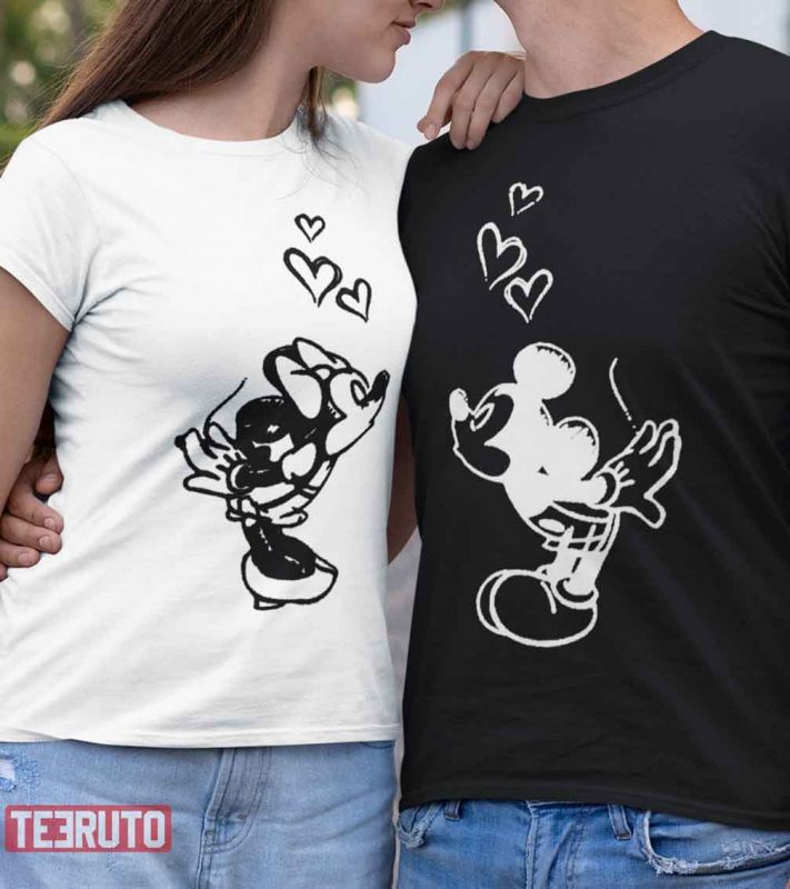Mickey And Minnie Matching Disney Valentine Couple T-Shirt - Teeruto