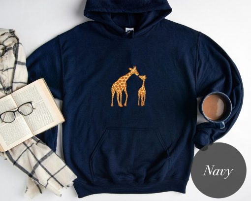 Mom Giraffe And Baby Giraffe Unisex Hoodie